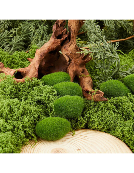 Fensong 30 Piezas de Rocas de Musgo Artificial Verde 4.5 cm