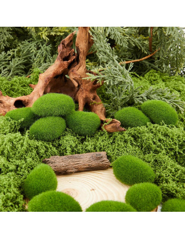 Fensong 30 Piezas de Rocas de Musgo Artificial Verde 4.5 cm