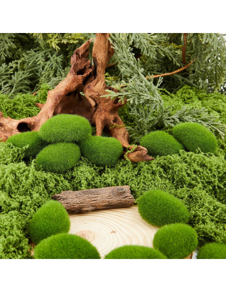 Fensong 30 Piezas de Rocas de Musgo Artificial Verde 4.5 cm