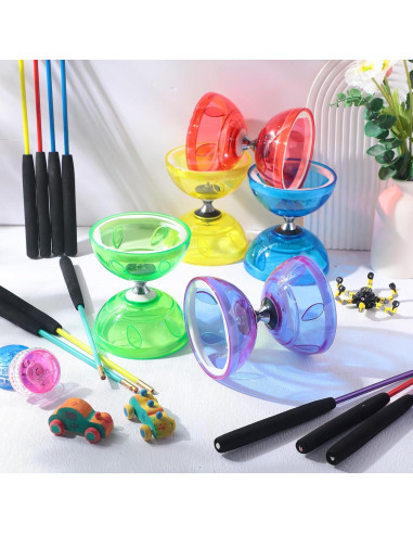 Juego de Diabolo Chino Simgoing Rojo con Palos y Cuerda