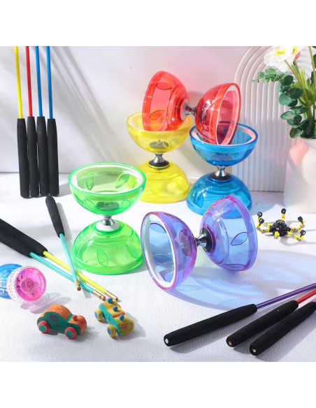 Juego de Diabolo Chino Simgoing Rojo con Palos y Cuerda