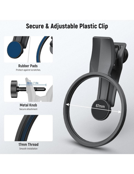 Abrazadera de Filtro de Lente NEEWER 67mm para Teléfono