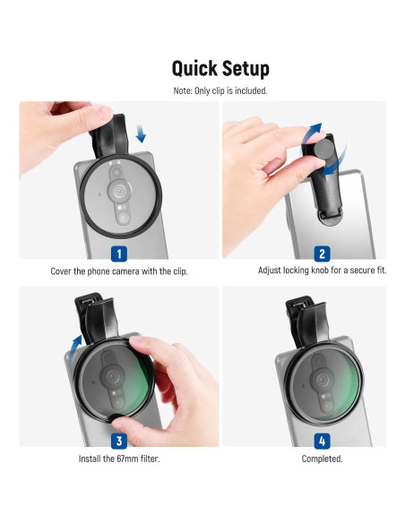 Abrazadera de Filtro de Lente NEEWER 67mm para Teléfono