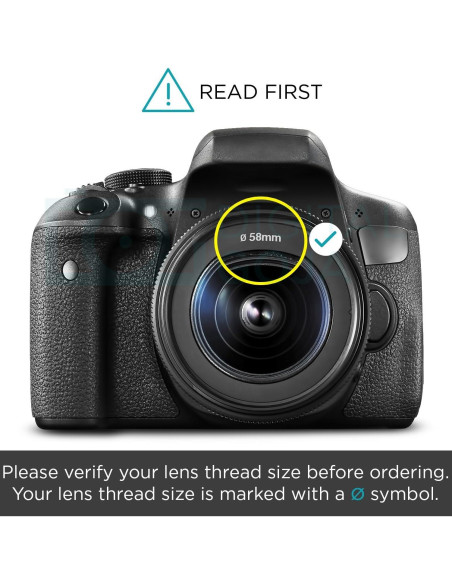 Tapa de lente Canon 58mm Altura Photo - Paquete de 2
