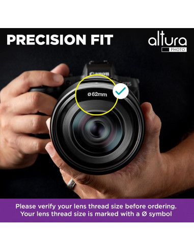 Kit de Filtros de Lente 62mm Altura Photo - UV, CPL y ND