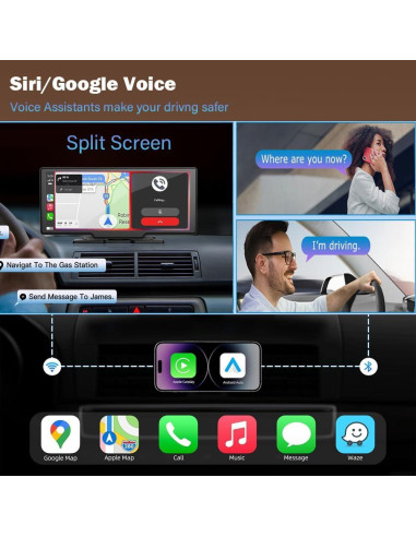 Pantalla Carplay Inalámbrica Antika 10.26" 4K con Cámara 360