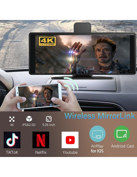 Pantalla Carplay Inalámbrica Antika 10.26" 4K con Cámara 360