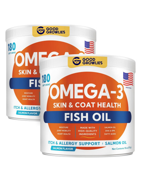 Omega 3 Masticables para Perros GOODGROWLIES 360 Ct Salmón
