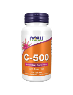 Vitamina C-500 NOW Foods con Escaramujo - 100 Tabletas Antioxidantes