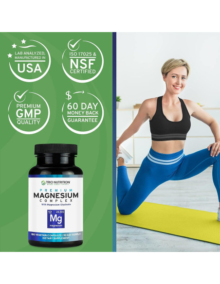 Suplemento de Magnesio Glicinato Trio Nutrition 420 mg 90 Cápsulas