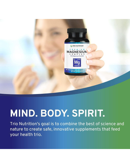 Suplemento de Magnesio Glicinato Trio Nutrition 420 mg 90 Cápsulas