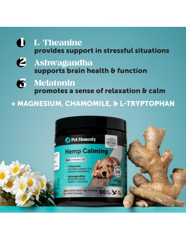 Masticables Calmantes para Perros Pet Honesty 90 Ct Pato