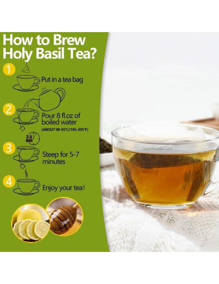 Té de Albahaca Sagrada YILINSHA 50 Bolsitas 100% Natural