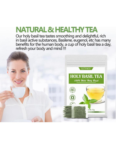 Té de Albahaca Sagrada YILINSHA 50 Bolsitas 100% Natural