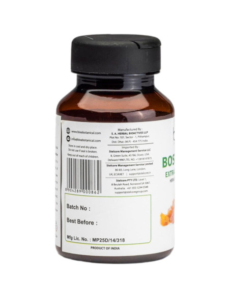 Suplemento Herbal Bixa Botanical Boswellia Serrata 450mg 60 Cápsulas Veganas