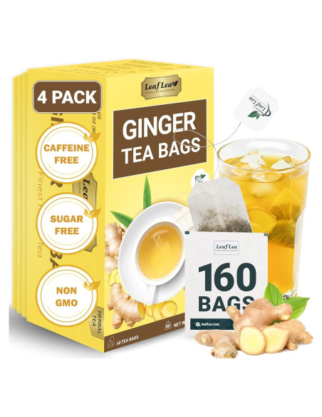 Té de Jengibre LeafLea 160 Bolsitas - Sin Cafeína, Vegano