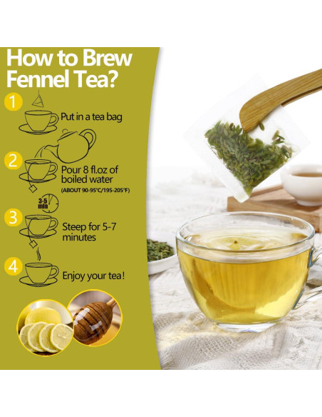 Té de Hinojo Premium YILINSHA 80 Bolsitas Naturales Sin Cafeína