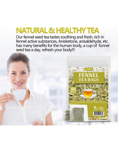 Té de Hinojo Premium YILINSHA 80 Bolsitas Naturales Sin Cafeína