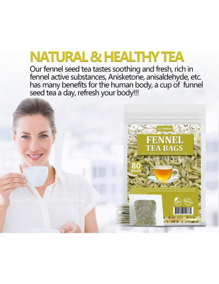 Té de Hinojo Premium YILINSHA 80 Bolsitas Naturales Sin Cafeína