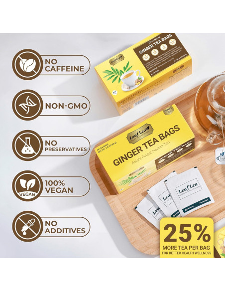 Té de Jengibre LeafLea 160 Bolsitas - Sin Cafeína, Vegano