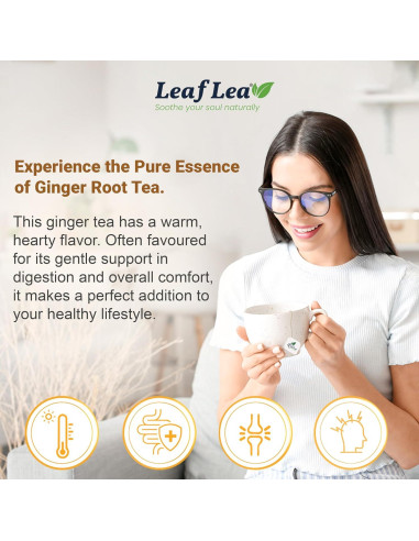 Té de Jengibre LeafLea 160 Bolsitas - Sin Cafeína, Vegano