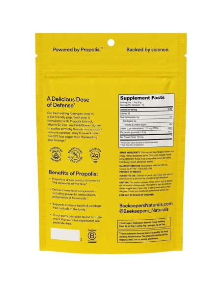 Chupetines Calmantes para Niños Beekeeper's Naturals 15 ct