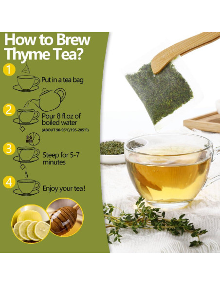 Bolsitas de Té de Tomillo Premium YILINSHA 100 Cuentas