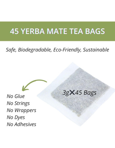 45 Bolsitas de Té de Yerba Mate VitalForest Argentina Ecológico