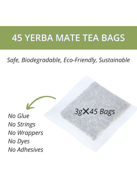 45 Bolsitas de Té de Yerba Mate VitalForest Argentina Ecológico