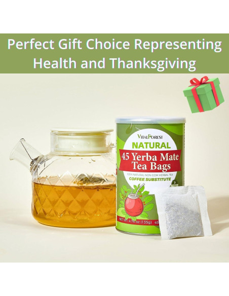 45 Bolsitas de Té de Yerba Mate VitalForest Argentina Ecológico