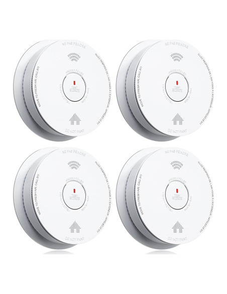 Detector de Humo y Monóxido SITERWELL GS886-H02 Paquete de 4