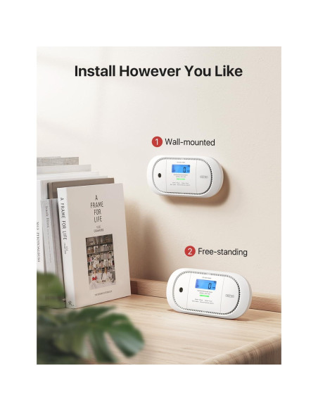 Detector de Monóxido de Carbono Inalámbrico X-Sense XC01-WR, Paquete de 2