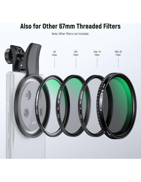 Filtro de Difusión Negra 1/4 NEEWER 67mm para Smartphone