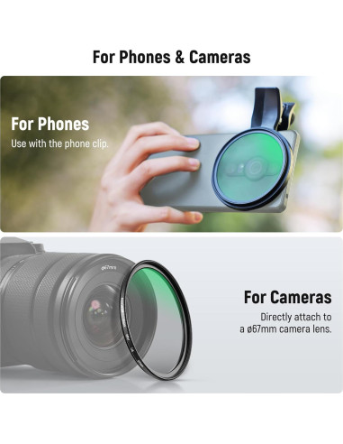 Filtro de Difusión Negra 1/4 NEEWER 67mm para Smartphone