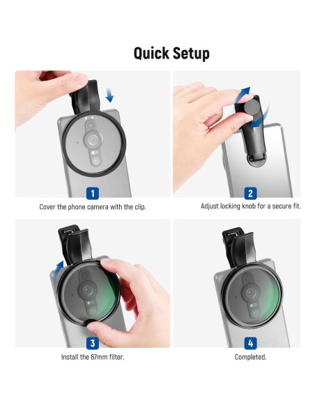 Filtro de Difusión Negra 1/4 NEEWER 67mm para Smartphone