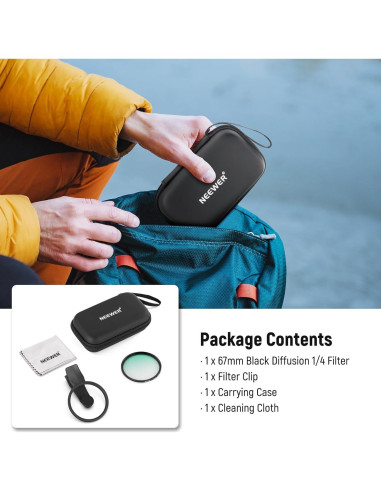 Filtro de Difusión Negra 1/4 NEEWER 67mm para Smartphone