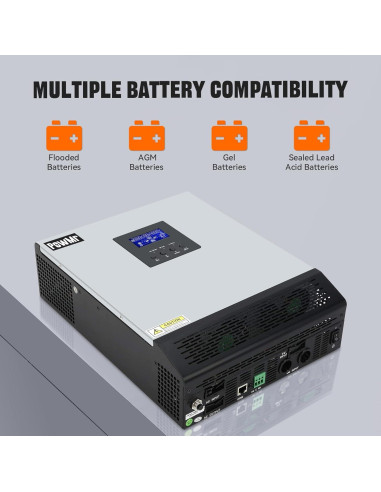 Inversor Solar PowMr 2400W 24VDC a 110V/120VAC Onda Pura