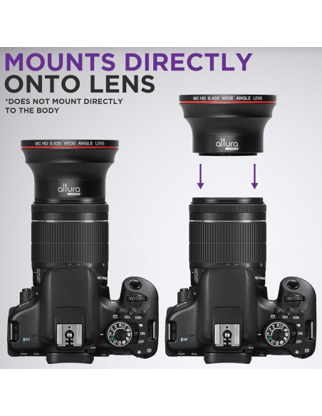 Lente Gran Angular 58MM HD 0.43X Altura Photo con Macro