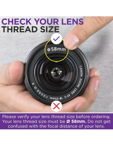 Lente Gran Angular 58MM HD 0.43X Altura Photo con Macro