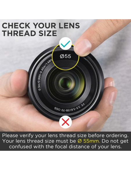 Lente Gran Angular 55MM HD Altura Photo 0.43X con Macro