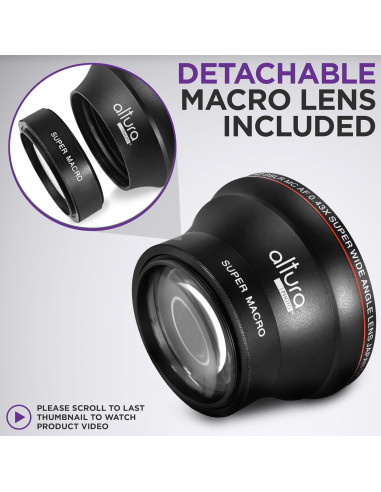 Lente Gran Angular 58MM HD 0.43X Altura Photo con Macro