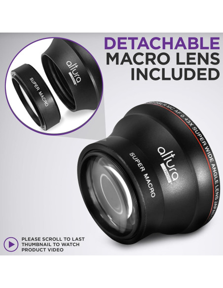 Lente Gran Angular 58MM HD 0.43X Altura Photo con Macro