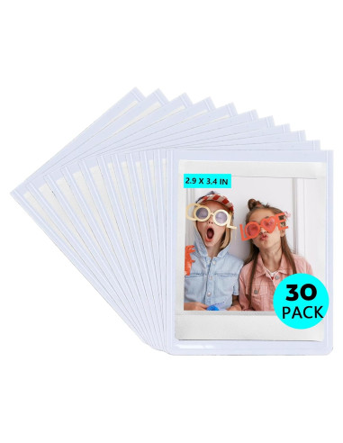 Paquete de 30 Marcos Magnéticos WOGOAZN para Fotos SQ 7.4x8.6 cm