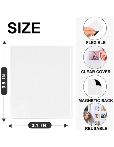 Paquete de 30 Marcos Magnéticos WOGOAZN para Fotos SQ 7.4x8.6 cm