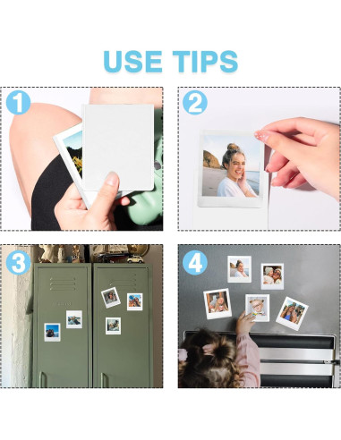 Paquete de 30 Marcos Magnéticos WOGOAZN para Fotos SQ 7.4x8.6 cm