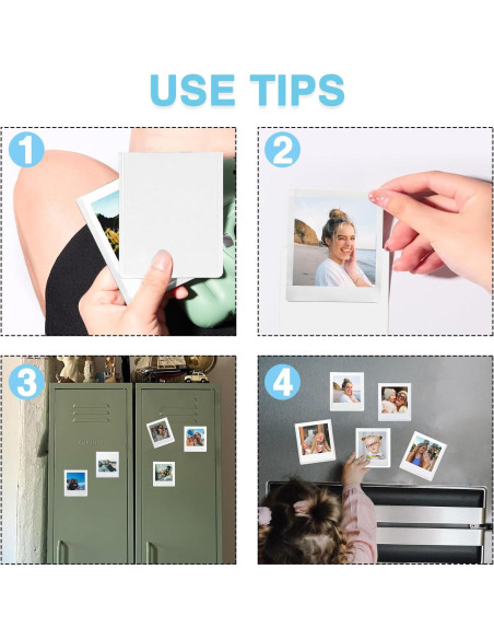 Paquete de 30 Marcos Magnéticos WOGOAZN para Fotos SQ 7.4x8.6 cm