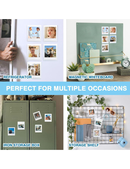 Paquete de 30 Marcos Magnéticos WOGOAZN para Fotos SQ 7.4x8.6 cm