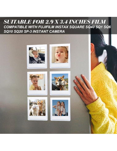 Paquete de 30 Marcos Magnéticos WOGOAZN para Fotos SQ 7.4x8.6 cm