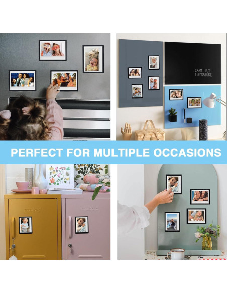 WOGOZAN 30 Marcos Magnéticos para Fotos 8.6x10.9 cm Negros