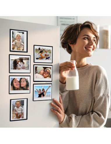 WOGOZAN 30 Marcos Magnéticos para Fotos 8.6x10.9 cm Negros